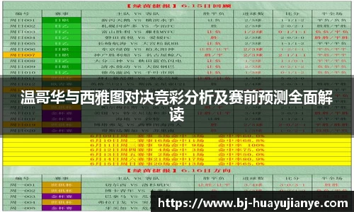 温哥华与西雅图对决竞彩分析及赛前预测全面解读